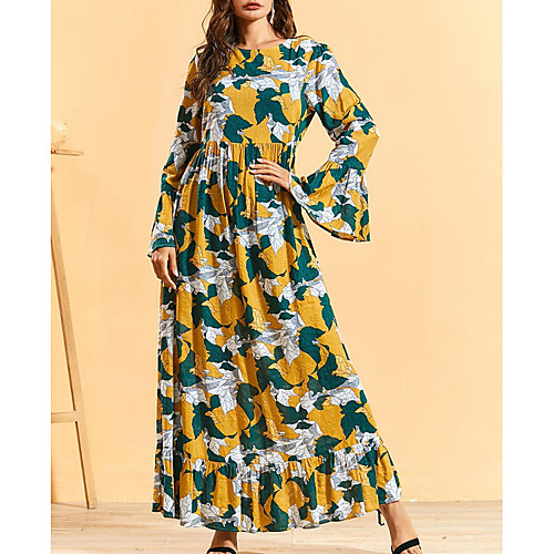 

Women's Maxi Light Green Dress Swing Geometric M L