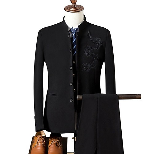 

Men's Suits Stand Polyester Wine / Black / Navy Blue