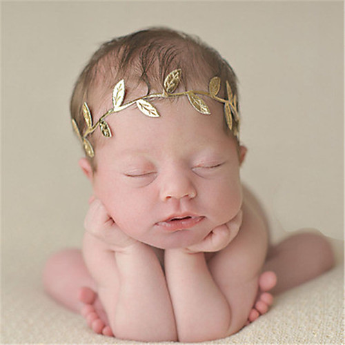 

Fabric Headbands Durag Kids Elasticity Super Soft For New Baby Holiday Stylish Leaves Silver Gold Light Gold