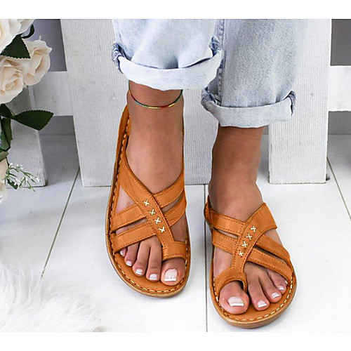 

Women's Sandals Wedge Heel Open Toe PU Summer Yellow / White / Brown