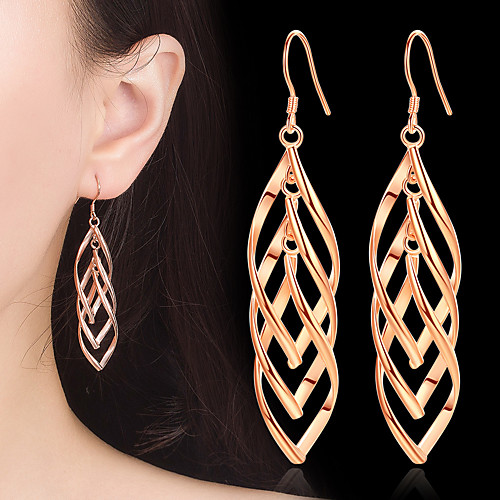 

Women's Hoop Earrings Earrings Classic Fashion Punk Trendy Romantic Sweet Cute Rose Gold Plated Earrings Jewelry Rose Gold / Silver For Gift Date Street Birthday Festival 1 Pair