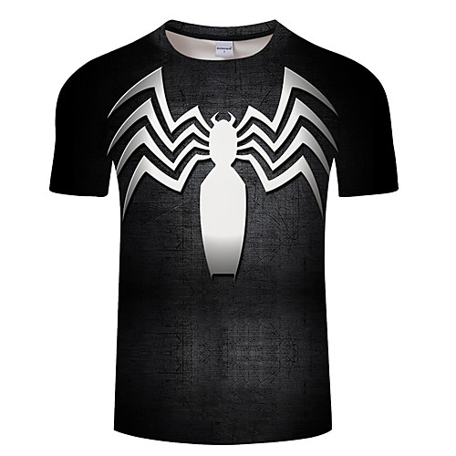 

Men's Daily Going out Exaggerated T-shirt - 3D / Animal Print Black