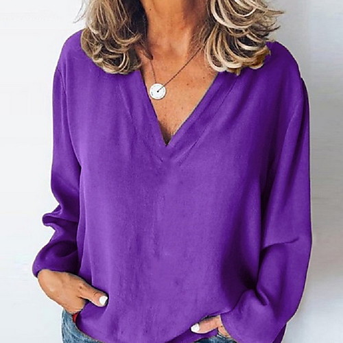 

Women's Daily T-shirt - Solid Colored Purple