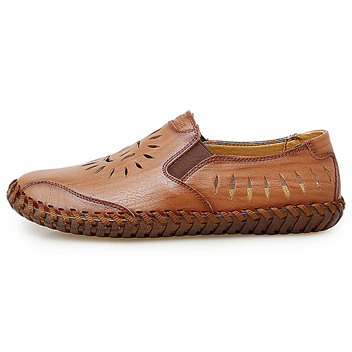 

Men's Cowhide Spring & Summer Business / Casual Loafers & Slip-Ons Walking Shoes Breathable Light Brown / Dark Brown / Khaki