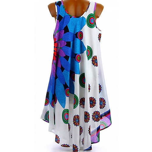 

Women's Purple Red Dress Loose Print S M