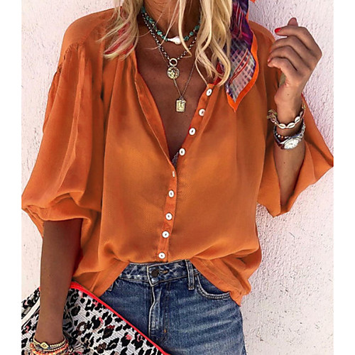 

Women's Daily Shirt - Solid Colored Yellow
