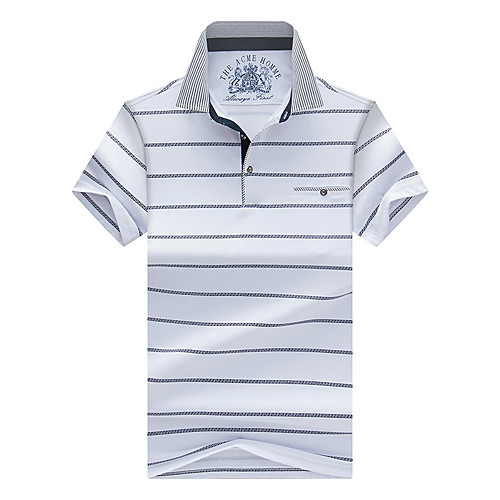 

Men's Daily Basic Polo - Striped White