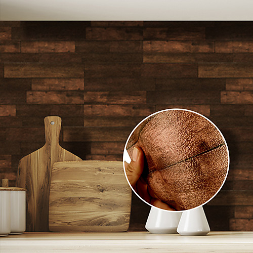 

Wood Grain Pattern Tile Floor Sticker PVC Bathroom Kitchen Waterproof Wall Sticker Home Decor TV Sofa Wall Art Mural