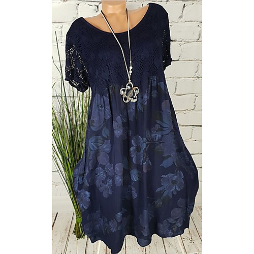 

Women's Black Navy Blue Dress Elegant Sheath Geometric S M