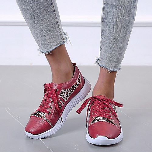 

Women's Sneakers Flat Heel Round Toe PU Summer Red / White / Black