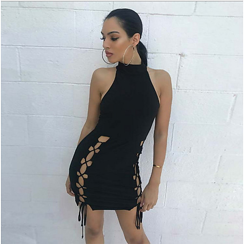

Women's Black Dress Bodycon Solid Color S M