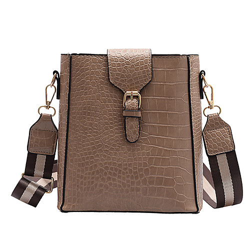 

Women's Polyester / PU Crossbody Bag Solid Color Khaki / Brown / Black