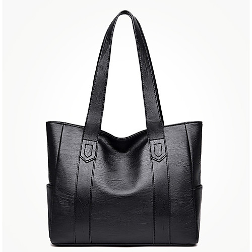 

Women's Polyester / PU Top Handle Bag Solid Color Black