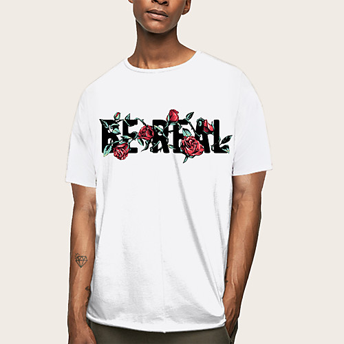 

Men's Daily Basic T-shirt - Floral White