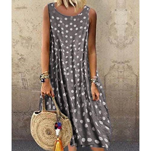 

Women's Wine Purple Dress Swing Polka Dot S M