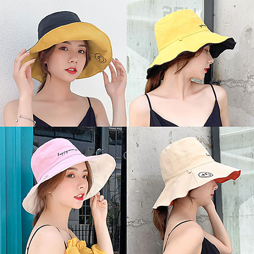 

Fishing Hat Fisherman Hat Hiking Hat Hat Wide Brim 1 PCS Portable Sunscreen UV Resistant Breathable Solid Color Cotton Autumn / Fall Spring Summer for Men's Women's Camping / Hiking Hunting Fishing