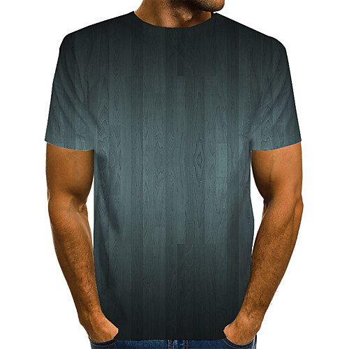 

Men's Daily Holiday Street chic / Exaggerated T-shirt - Color Block / 3D / Abstract Print Gray