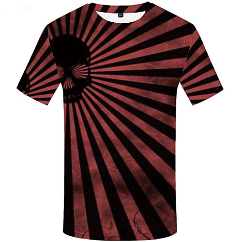 

Men's Daily Sports Basic / Street chic T-shirt - 3D / Graphic / Skull Print Black
