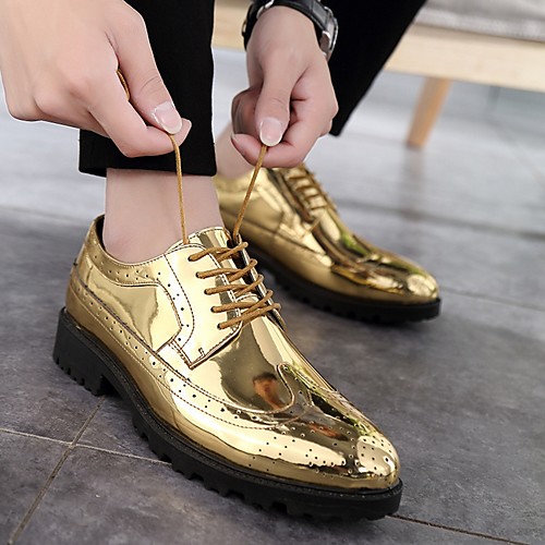 

Men's PU Spring & Summer Classic Oxfords Gold / Silver