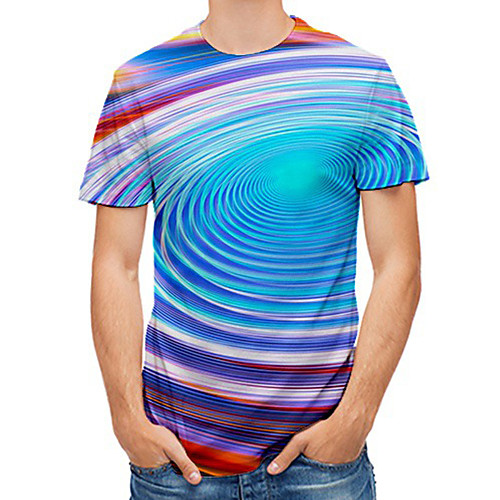 

Men's Daily Basic T-shirt - 3D Print Rainbow