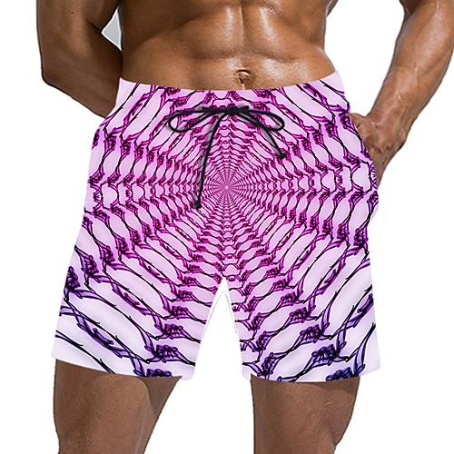 

Men's Sporty / Exaggerated Sweatpants / Shorts Pants - Geometric Pattern / 3D Print Sporty / Print Purple US32 / UK32 / EU40 US34 / UK34 / EU42 US36 / UK36 / EU44