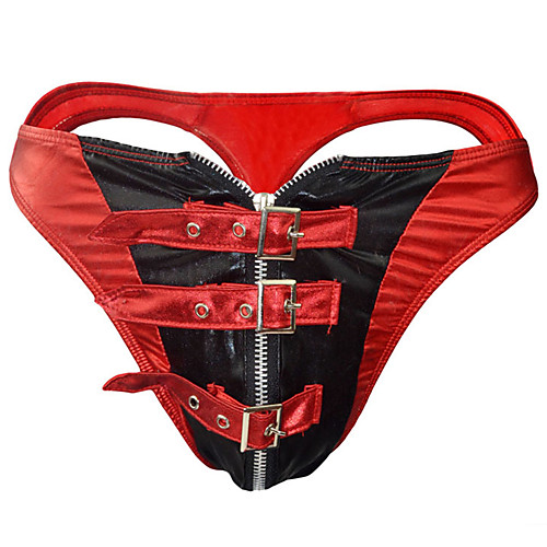 

Men's Basic G-string Underwear - Normal Low Waist Red Gold One-Size