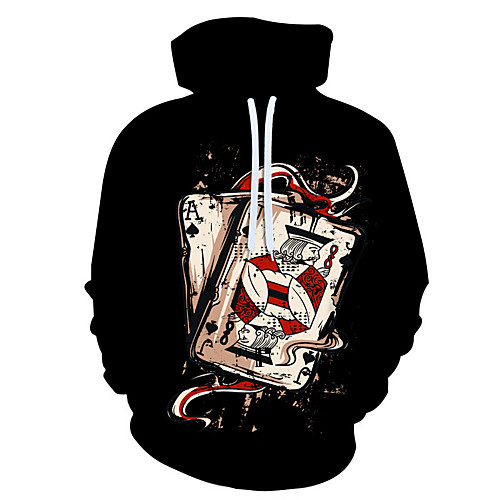 

Men's 3D Print / Casual Hoodie - 3D / Cartoon / Character Black US32 / UK32 / EU40