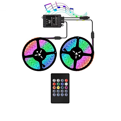 

KWB LED Light Strips RGB Tiktok Lights with Music Sync-Chase Effect Dream Color Music Lights 10M 300LED 5050SMD Rope Lights with IR Remote for Home Party Bedroom DIY Party