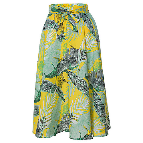 

Women's Swing Skirts - Geometric Yellow S M L