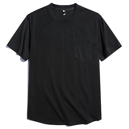 

Men's Color Block T-shirt Daily Round Neck White / Black / Green / Short Sleeve