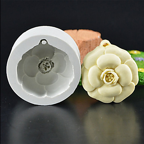 

Camellia Shape Soap Silicone Mold Christmas Aroma Gypsum Plaster Crafts Mould Snow Silicone Soap Candle Molds
