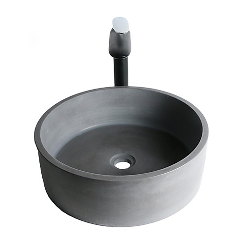 

Hand Made 1Pcs Grey Round Cement Basin Hand Wash Basin Family Bathroom Creative Wash Basin Top Concrete Wash Basin Single Basin Without Faucet