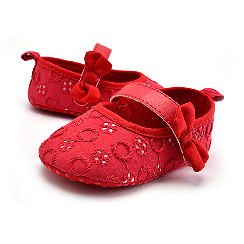 

Girls' Comfort / First Walkers Lace Flats Infants(0-9m) / Toddler(9m-4ys) Bowknot Red / Black Spring / Fall