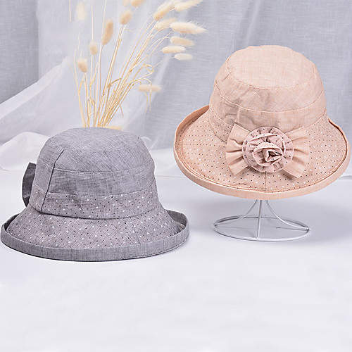 

Hiking Hat Fishing Hat Fisherman Hat Hat 1 PCS Portable Sunscreen UV Resistant Breathable Polka Dot Cotton Autumn / Fall Spring Summer for Women's Camping / Hiking Hunting Fishing Grey Khaki / Winter