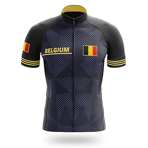 

21Grams Men's Short Sleeve Cycling Jersey Black Bike Jersey Top Mountain Bike MTB Road Bike Cycling UV Resistant Breathable Quick Dry Sports Clothing Apparel / Stretchy