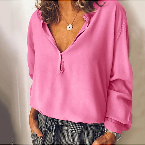 

Women's Solid Colored T-shirt Daily White / Blushing Pink