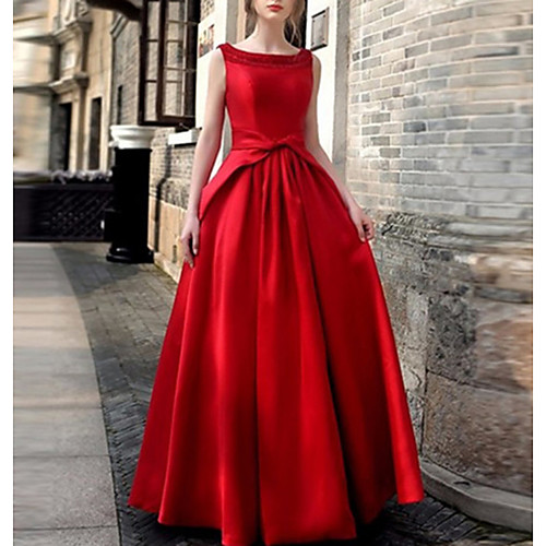 

Women's Maxi Swing Dress - Sleeveless Solid Colored Black Red S M L XL