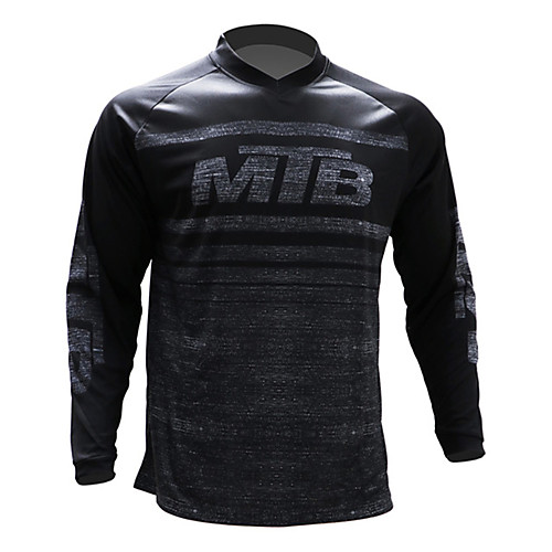 

21Grams Men's Long Sleeve Cycling Jersey Downhill Jersey Dirt Bike Jersey 100% Polyester Black Stripes Bike Jersey Top Mountain Bike MTB Road Bike Cycling UV Resistant Breathable Quick Dry Sports