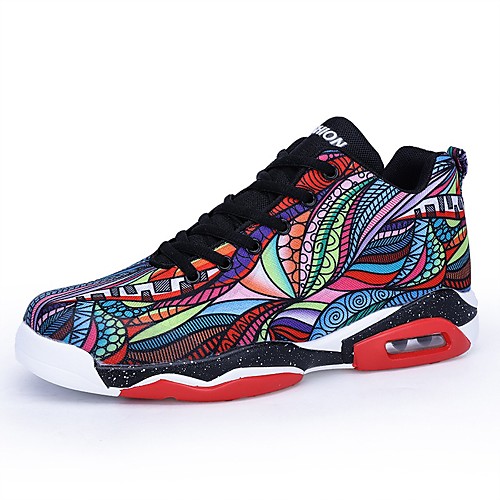 

Unisex Faux Leather Spring & Summer Sporty Trainers / Athletic Shoes Walking Shoes Breathable Color Block Rainbow / Gray