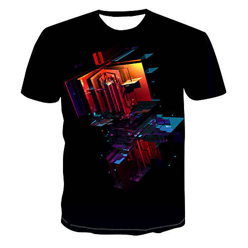 

Men's Club Weekend Street chic / Punk & Gothic T-shirt - Color Block / 3D / Abstract Print Black