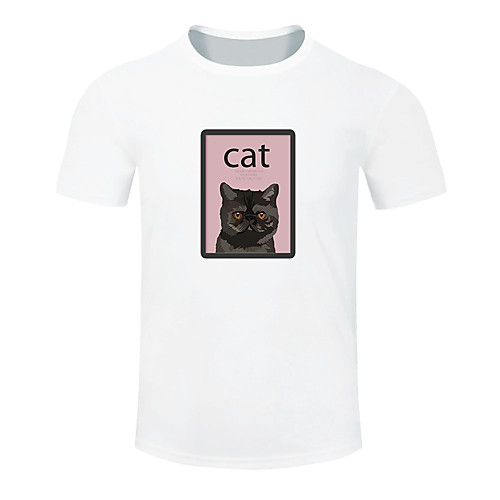 

Men's Women's Cotton Running T-Shirt Workout Shirt Round Neck Running Active Training Jogging Breathable Quick Dry Moisture Wicking Sportswear Cat Plus Size Tee / T-shirt Top Short Sleeve Activewear