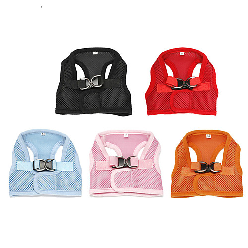 

Cat Dog Harness Breathable Adjustable / Retractable Solid Colored Mesh Nylon Purple Red Pink