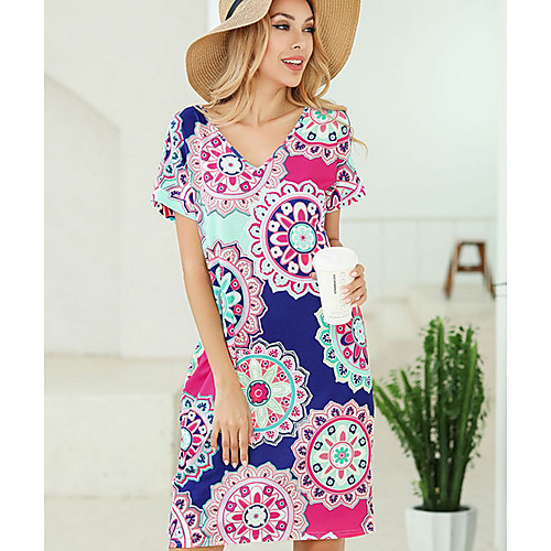 

Women's Blushing Pink Khaki Dress Elegant Sheath Geometric S M