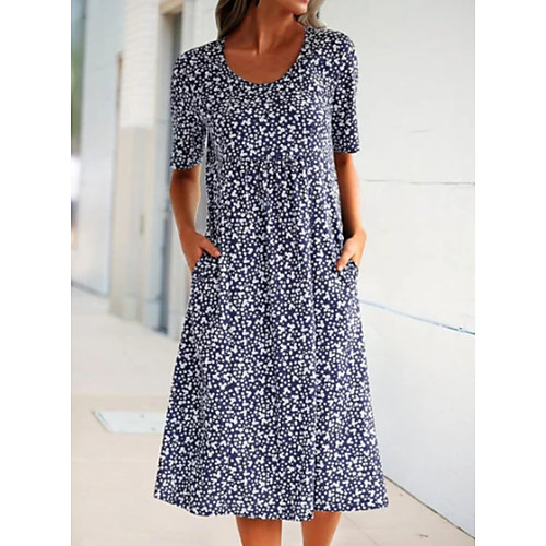 

Women's Yellow Blue Dress A Line Geometric S M