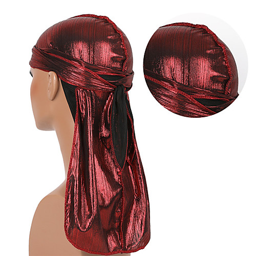 

Fabric Durag Breathable highly stretchy For Street Basketball Sporty Chic & Modern claret White and Sliver Fuchsia 1 Piece / Men's