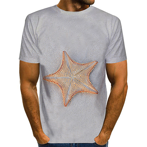 

Men's Plus Size Color Block Rainbow Print T-shirt Basic Exaggerated Daily Weekend Round Neck White / Short Sleeve