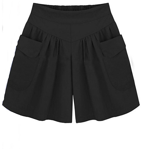 

Women's Basic Shorts Pants - Solid Colored Army Green Khaki Black L XL XXL
