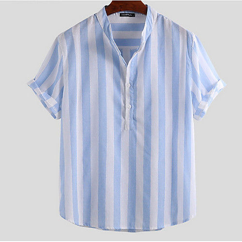 

Men's Sports Shirt - Striped White