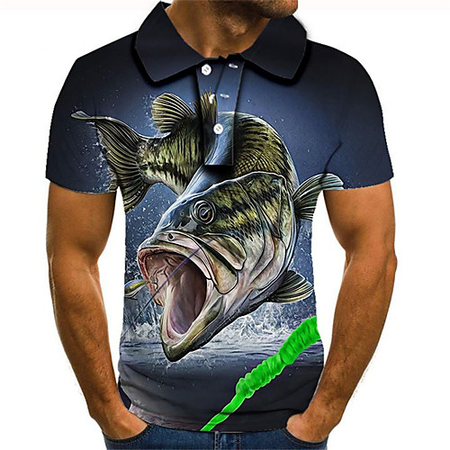 

Men's Daily Going out Street chic / Exaggerated Polo - Color Block / 3D / Graphic Rainbow