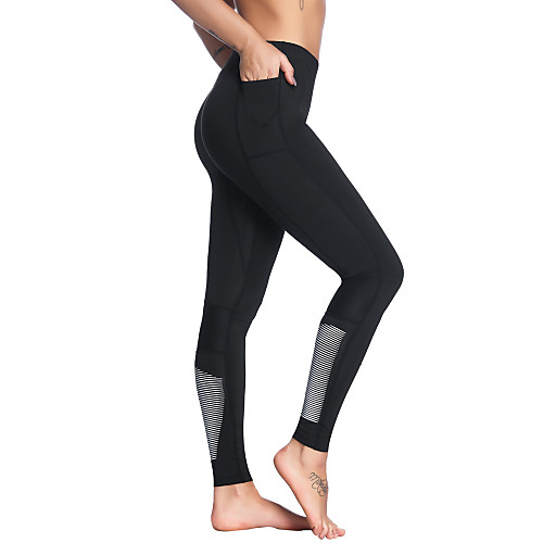 

Women's High Waist Yoga Pants Pocket Fashion Black Running Fitness Gym Workout Tights Leggings Sport Activewear Quick Dry Butt Lift Tummy Control Stretchy